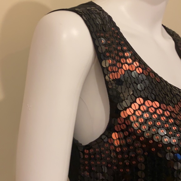 Rena Lange Black Sequins tank top. Size 8 - Picture 3 of 6